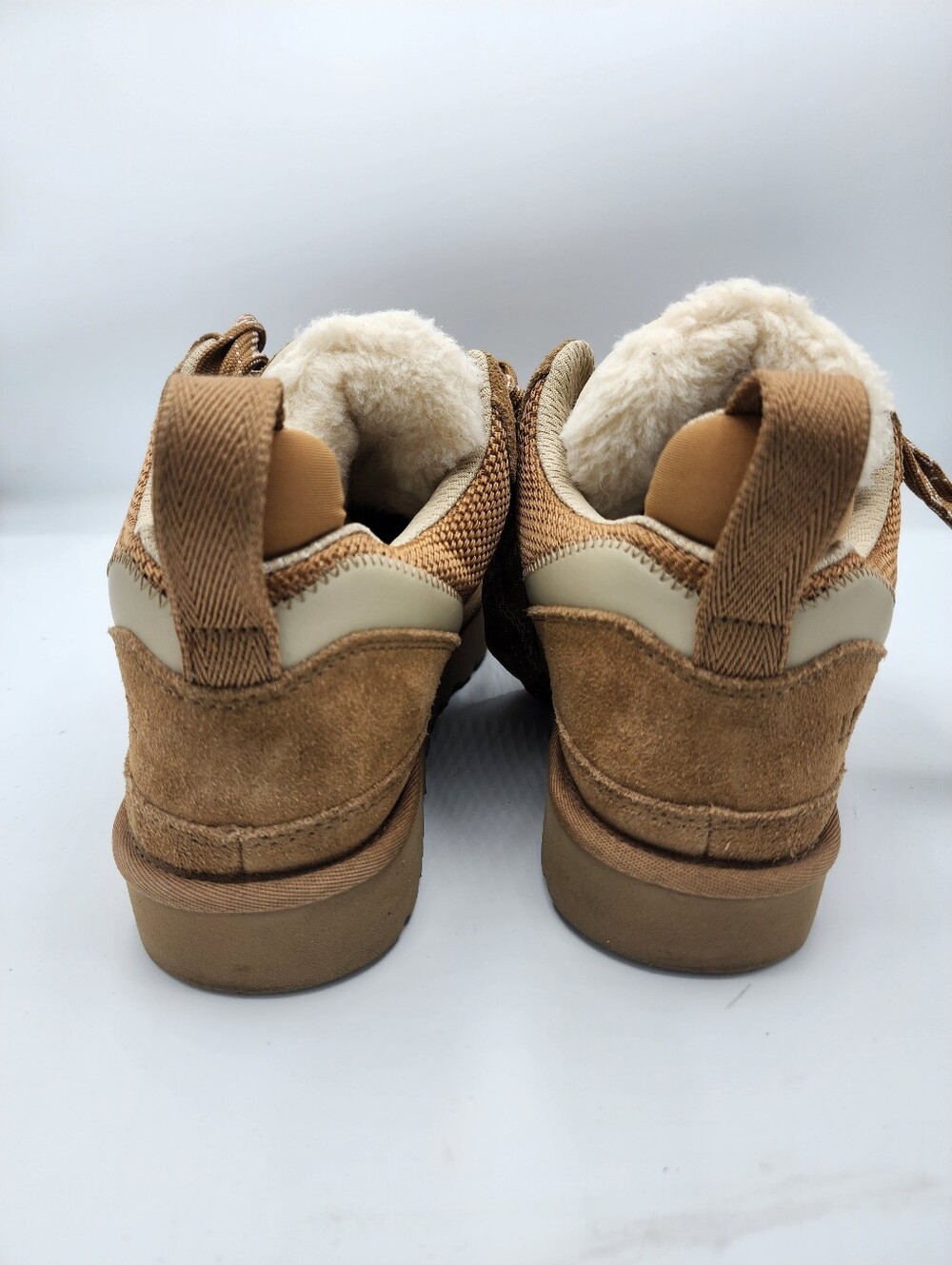 Uggs Lowmel Tan Suede Shearling Lined Sneakers - Picture 9 of 15